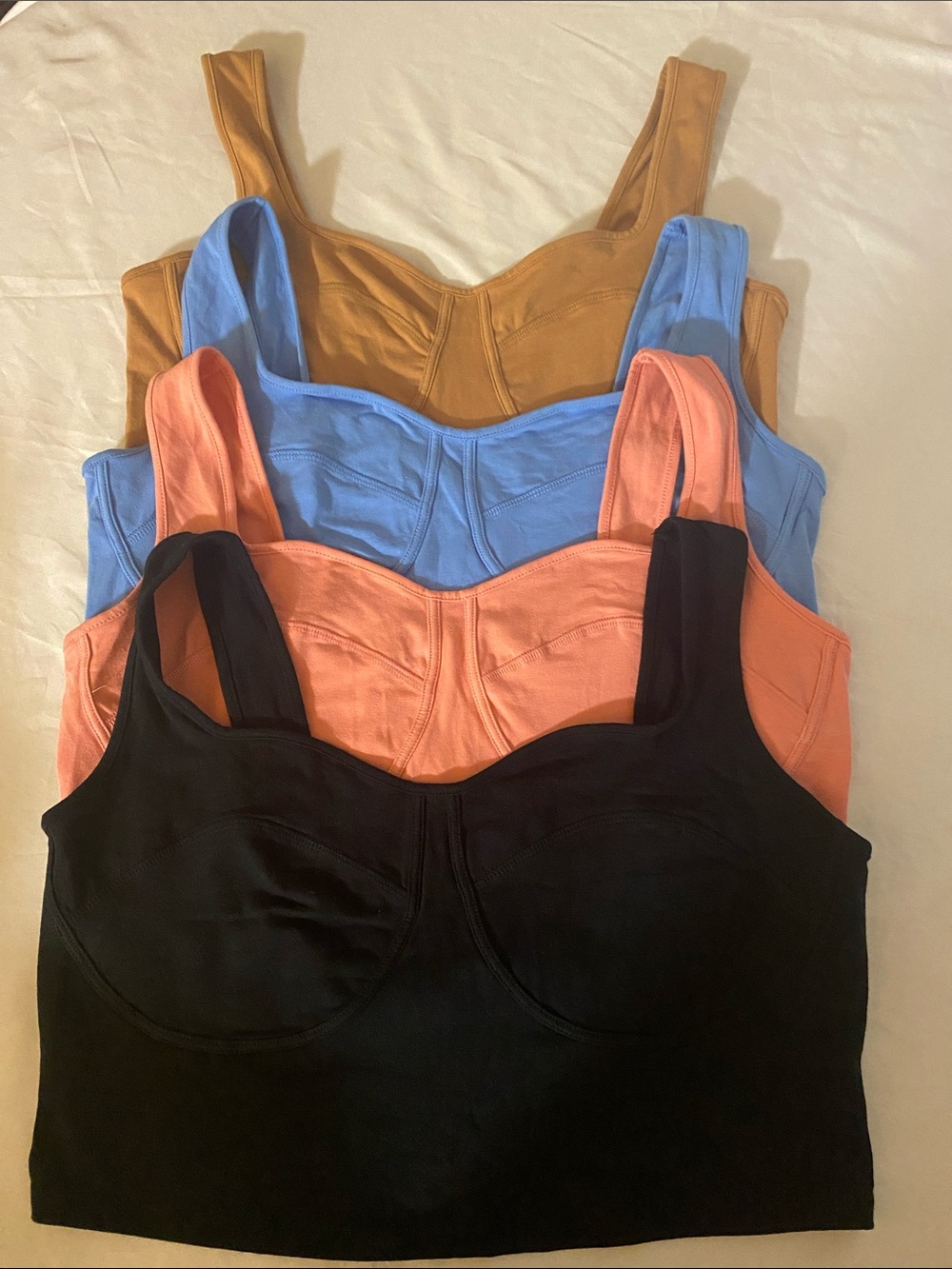 wild fable Scoop Neck Crop Tank Top - Black, Coral, Blue, Mustard